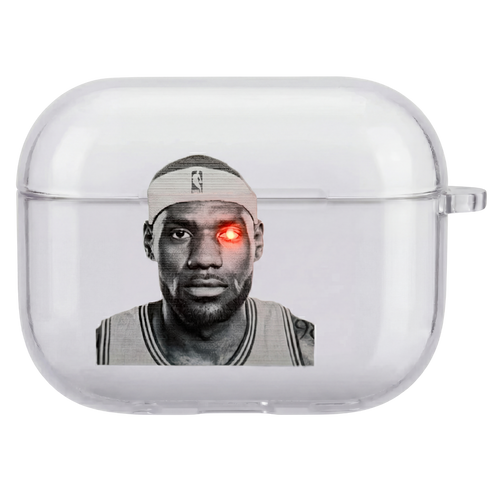 LeBron James clear AirPods case with charging indicator visible