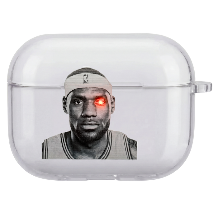 LeBron James clear AirPods case with charging indicator visible