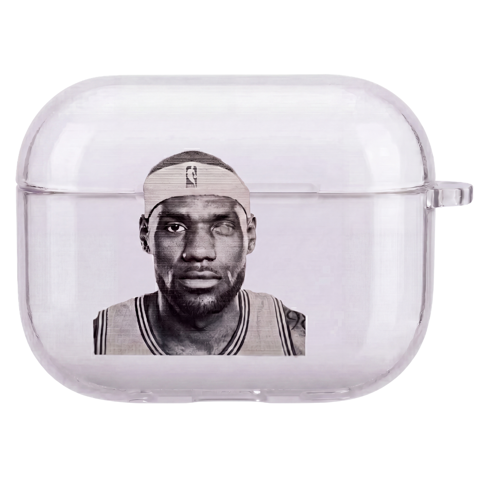 LeBron James clear AirPods case portrait design