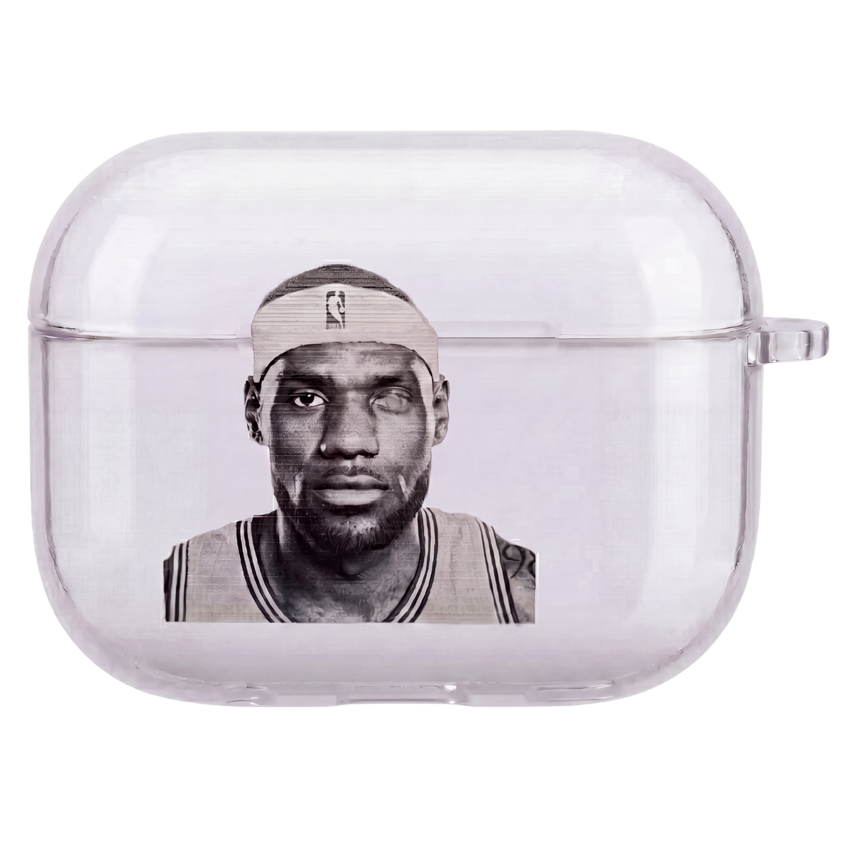 LeBron James clear AirPods case portrait design