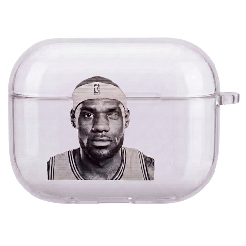 LeBron James clear AirPods case portrait design